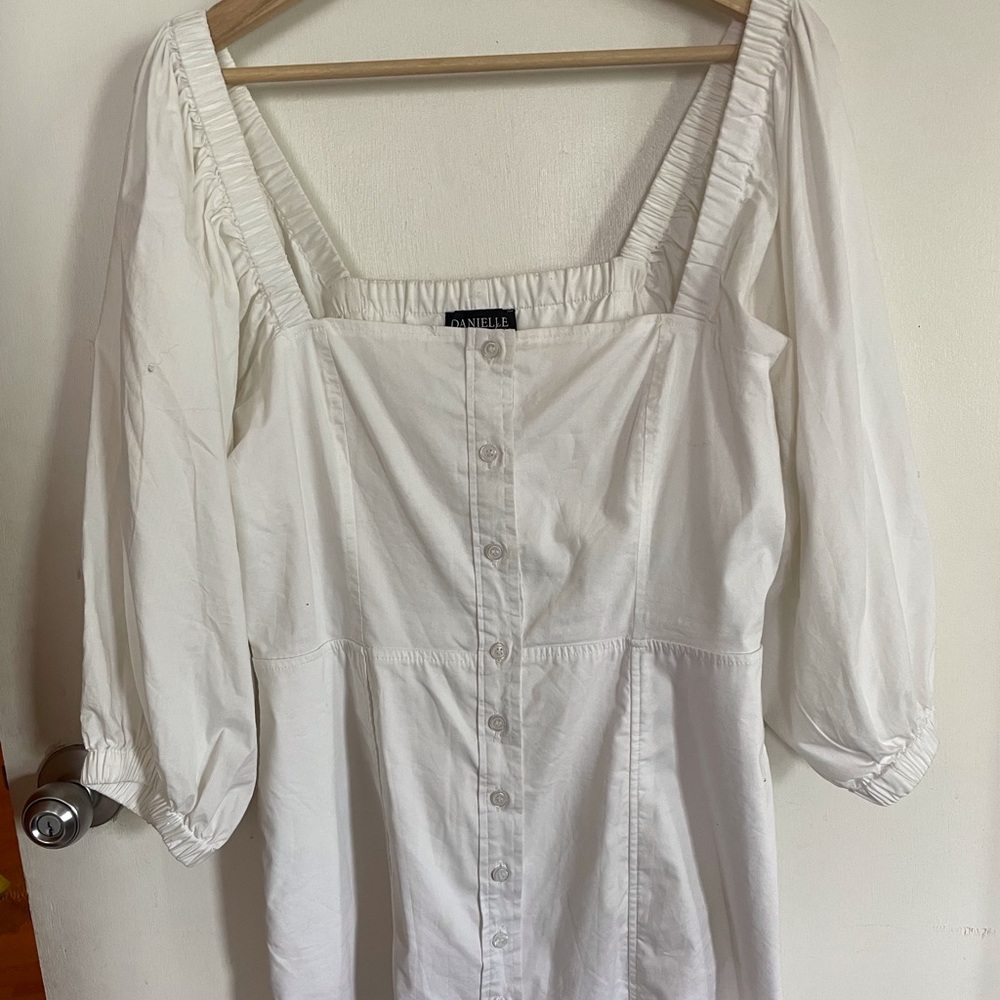 Danielle Bernstein white button down dress